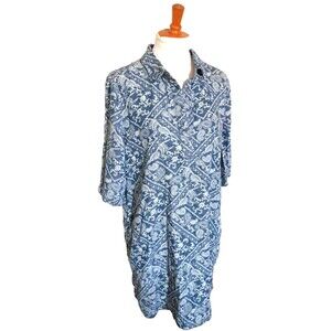 Andrea Jovine Dress Womens Blue Bandana Dress Size Large